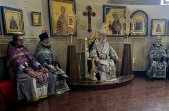 В Великий Понедельник епископ Николай совершил Литургию Преждеосвященных Даров